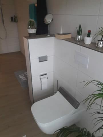 WC-Bereich mit dekorativen Pflanzen
